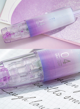 台湾oval欧文修正带涂改带限定渐变色幻彩数字透明雾感烟熏藤紫色系改正带可替换芯不易断6M中小学生修改带