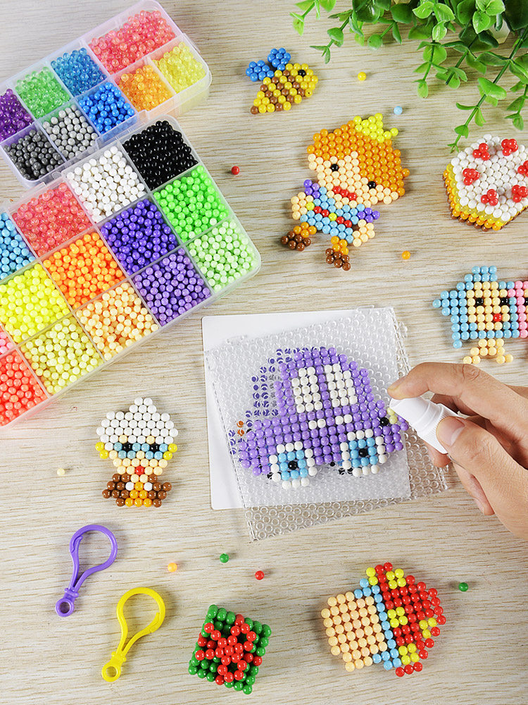 물 안개 매직 비즈 어린이 수제 DIY 재료 퍼즐 수용성 콩 안개 비즈 3 차원 소녀 장난감
