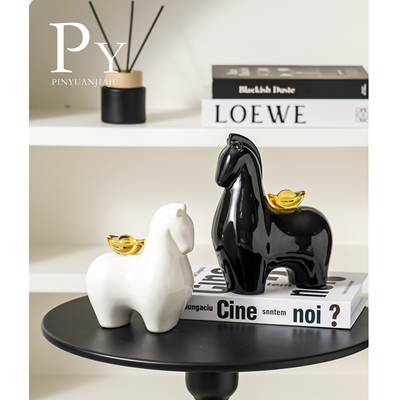 马上有钱电视柜陶瓷摆件摆设