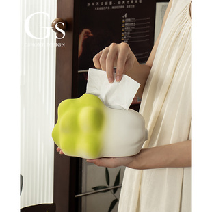 现代简代百财创意陶瓷纸巾盒卫生间客厅家用抽纸盒创意个性 纸巾盒