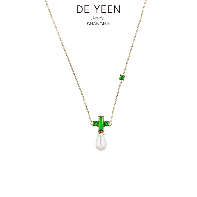 DEYEEN Green Fever classic cross Necklace clavicle Imitation pearls Noble temperamentin the Accessories/Fashion Jewelry, Necklace  category - from Buy2taobao.com to provide professional Taobao agent buy service