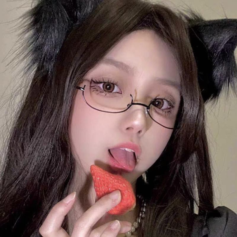 日系动漫纯欲cosplay下半框眼镜框二次元网红装饰配近视眼镜拍照
