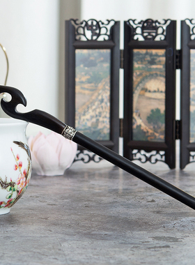 【凤语】藏剑簪拆快递刀簪檀木发簪中剑防身送女友应急蜻蜓手工