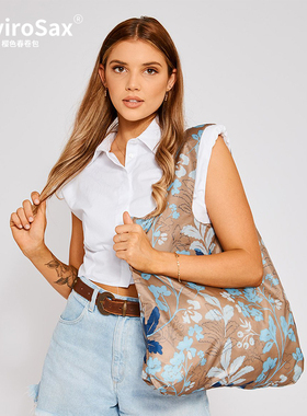 EnviroSax澳洲设计师购物袋 马略卡贝系列春卷包大号卡其色系袋子