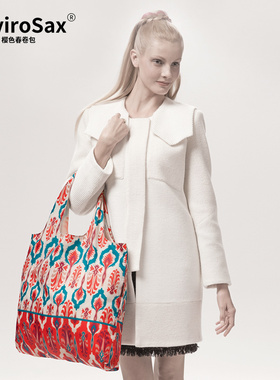 EnviroSax樱色春卷包 大号防泼水购物袋中式祥瑞系列环保袋折叠袋