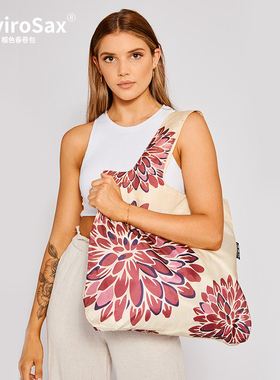 EnviroSax樱色春卷包 东方韵味系列环保袋大号购物袋新中式单肩包