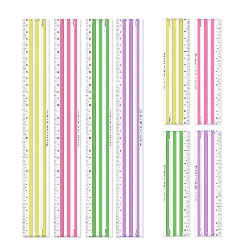日本文具大赏kyoei orions共荣平行尺考研尺打格尺神器镂空尺英文