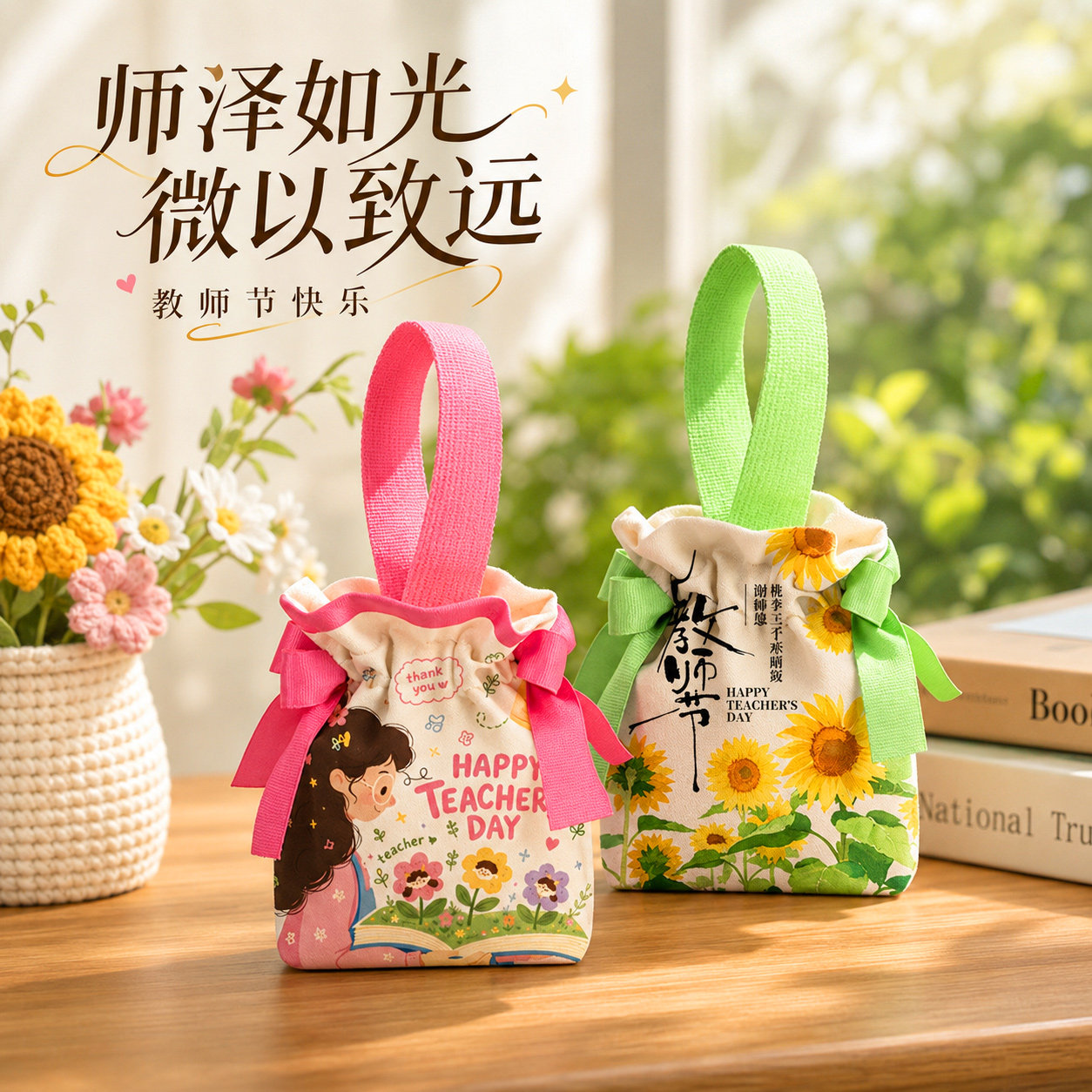 教师节幼儿园送老师帆布手提袋图片