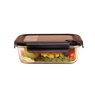 TOMONI便当盒子玻璃饭盒汤杯微波炉加热上班族专用可分隔保鲜盒碗