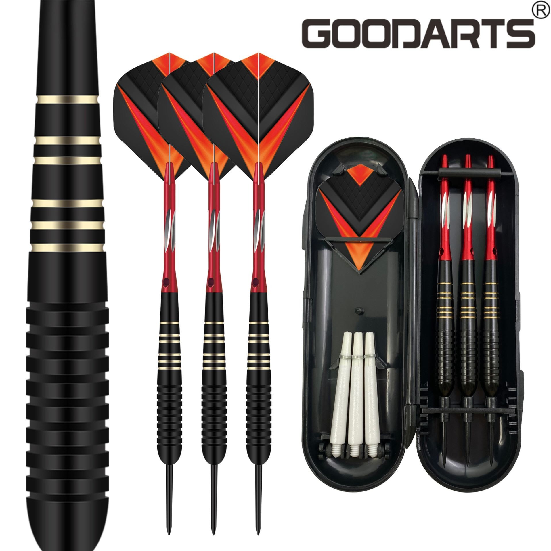 黑色雕花杆darts21克