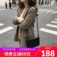 新款 网红一粒扣格子西装 外套女上衣 77store 千鸟格小西服2019韩版