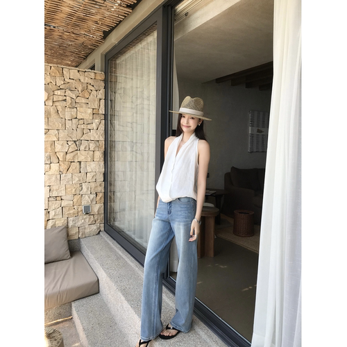 直筒牛仔裤女微喇裤阔腿裤