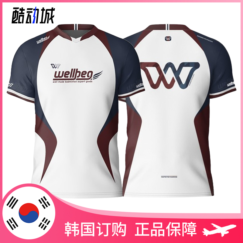 WELLBE拼色显瘦速干羽毛球服短袖