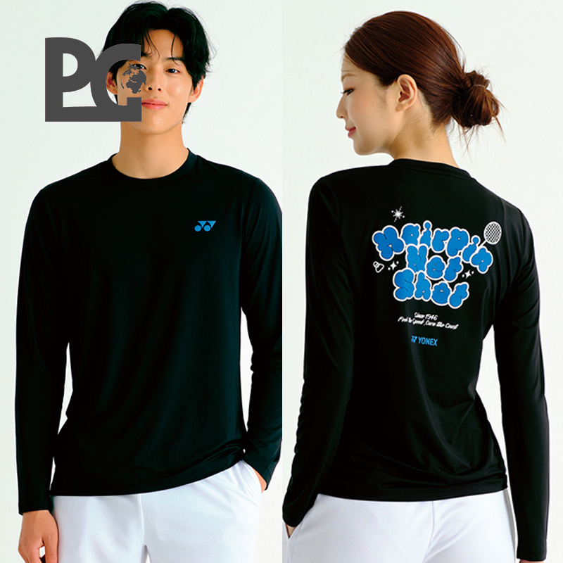 2025秋冬 YONEX韩国羽毛球服上装 男女款插画速干休闲运动长袖