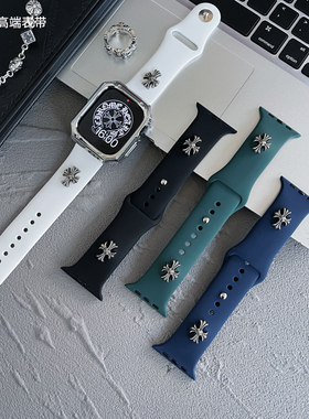 适用苹果手表Apple Watch11复古克罗心硅胶表带iwatch910运动表带