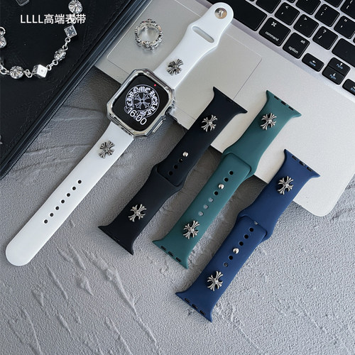 适用AppleWatch11十字架硅胶表带