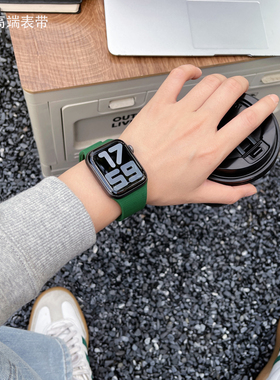 适用Applewatch11磁吸硅胶表带iWatchs910苹果手表ultra2运动表带