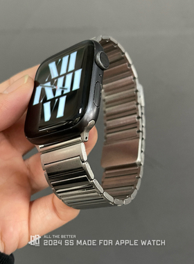 适用苹果iwatch10表带苹果手表s9金属磁吸表带applewatch表带男