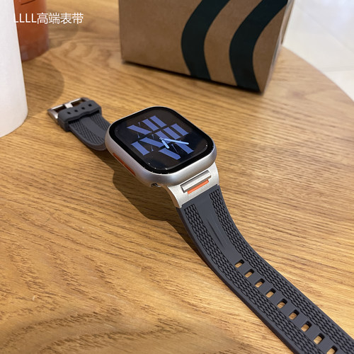 适用iWatch11金属改装硅胶表带