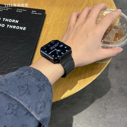 适用iWatch46mm不锈钢表带金属