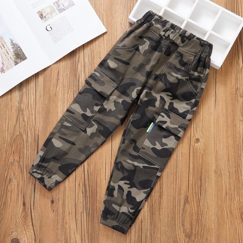 童装迷彩休闲裤2025春秋季新款