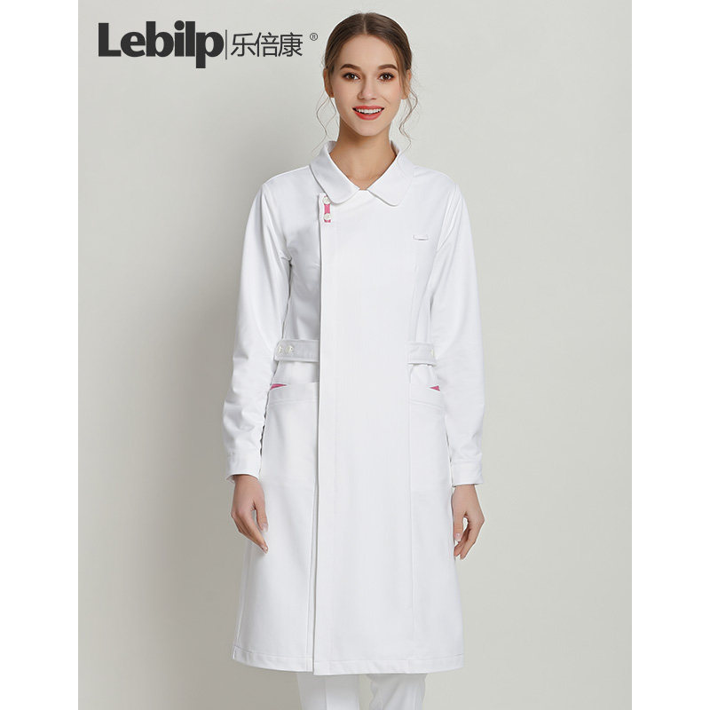 乐倍康护士制服短袖女医院美容院工作服药店口腔科修身连衣裙春夏