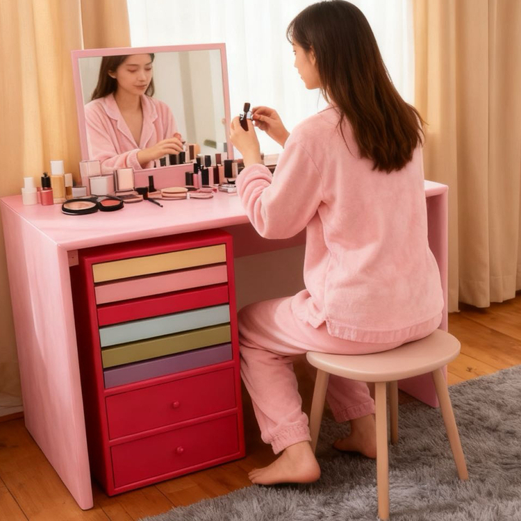 思想家书桌 多巴胺包豪斯粉色梳妆台电脑办公工作桌