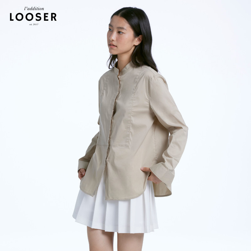 iamLOOSER 夏季系列 卡其色胸挡解构轻质弹力衬衫上衣日杂风