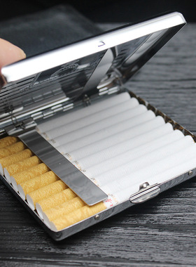 金属不锈钢烟盒盒创意20铁烟防压便携香男士夹超薄支装防潮个性於