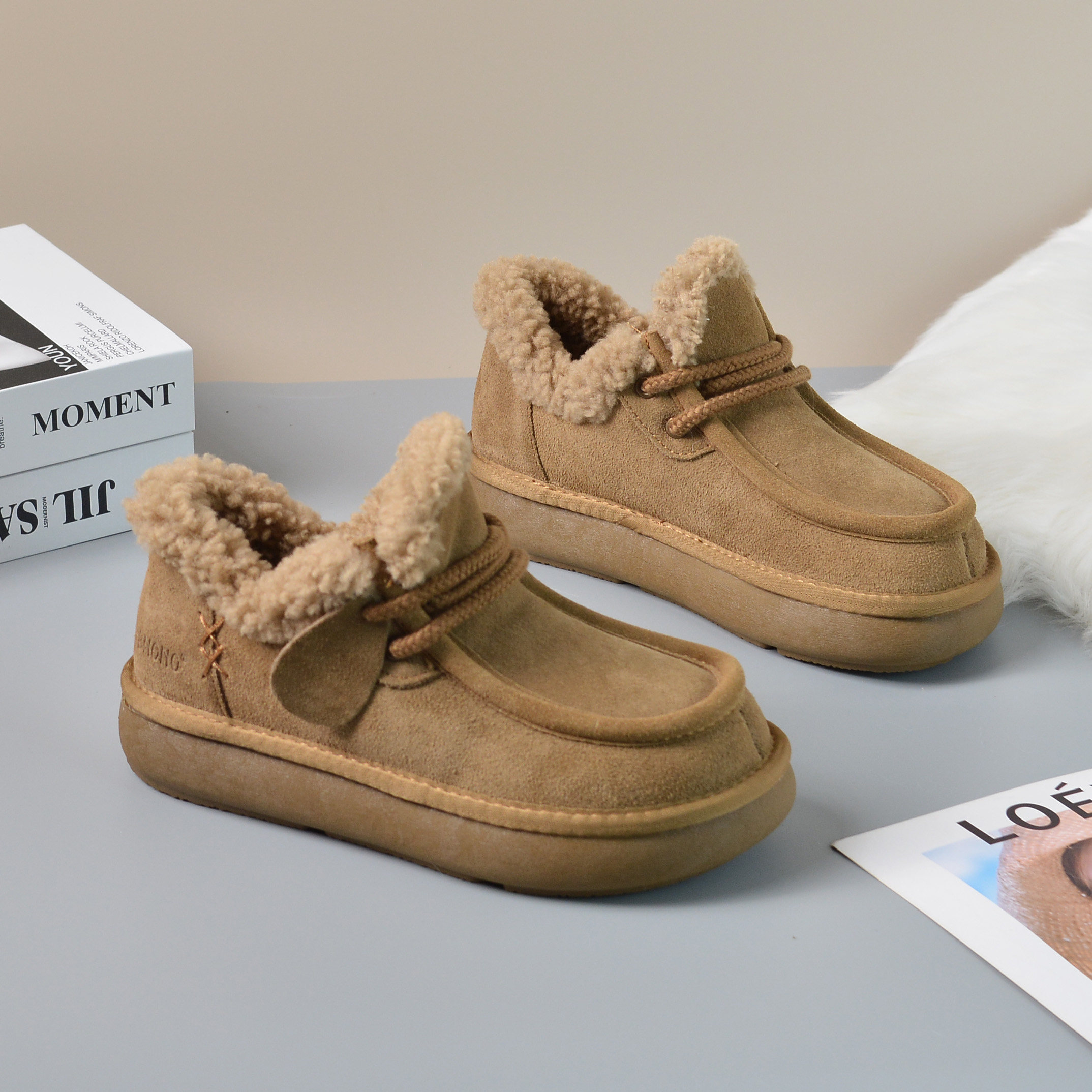 东北纯羊毛雪地靴女短筒2025新冬季厚底加绒加厚防水防滑低帮棉鞋,女鞋,时尚雪地靴,淘宝优惠券,粉丝福利购,淘宝优惠卷