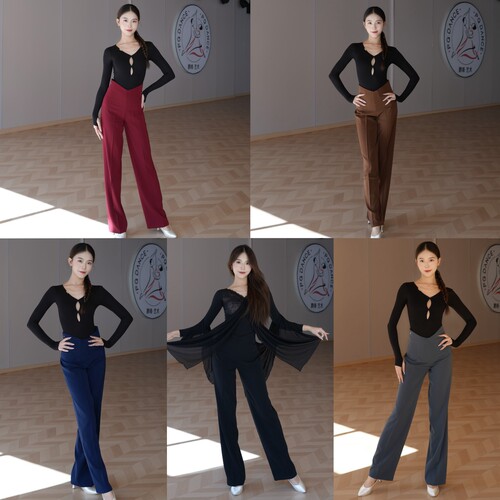 舞月LOYAL摩登裤新款V型专业高腰摩登裤子成人显瘦摩登练功服裤子