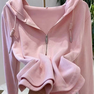 配牛仔裤 工装裤 高腰裤搭配的上衣服女卡腰小衫洋气短款长袖t恤