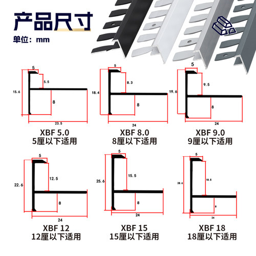 鑫美角可弯折圆弧垭口F型收口条