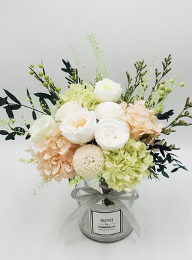 进口永生花真花奥斯汀玫瑰轻奢洽谈桌书桌签到台装饰干花花束