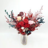 永生玫瑰康乃馨天然风简约轻奢干花花束桌面摆设装 饰摆件生日礼品