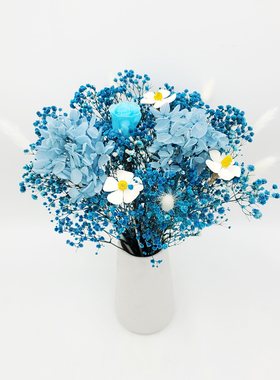 ins风永生花满天星玫瑰花客厅桌面家居装饰摆件干花花束天然真花