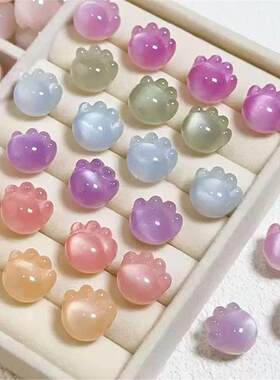树脂可爱光变猫爪串珠diy手工串珠串珠笔链挂件饰品配饰
