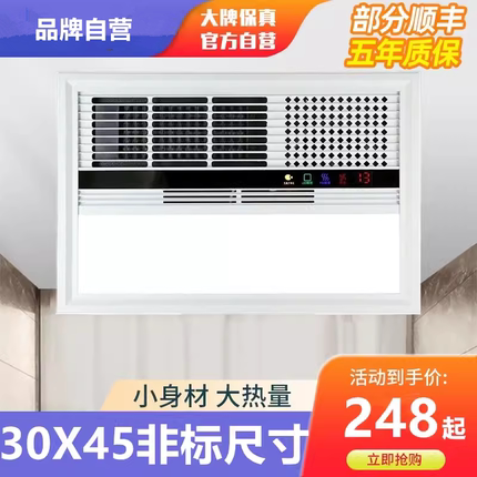 300x450浴霸集成吊顶铝扣板风暖led灯卫生间多功能30*45嵌入式