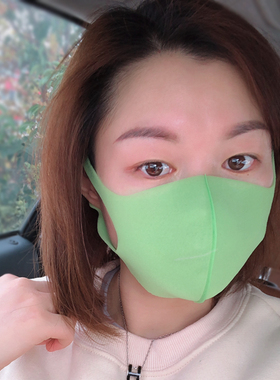 海绵口罩绿色蓝色彩色三枚聚氨酯女神款防晒透气网红潮款独立包装