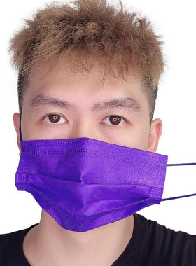 韩版个性一次性口罩薰衣草深紫色单独包装女神潮流款时尚装饰透气