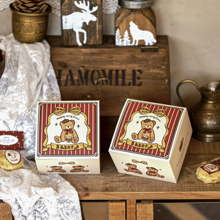 圣诞风饼干包装盒平安夜节日送礼翻盖雪花酥太妃糖包装收纳纸盒子