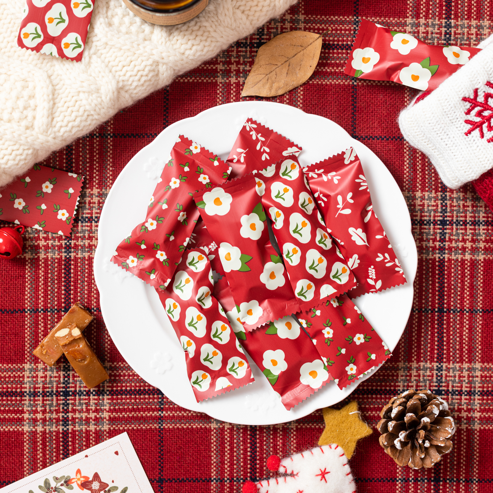 2025糖果袋烘焙牛轧糖包装纸饼干雪花酥包装袋透明太妃糖纸机封袋