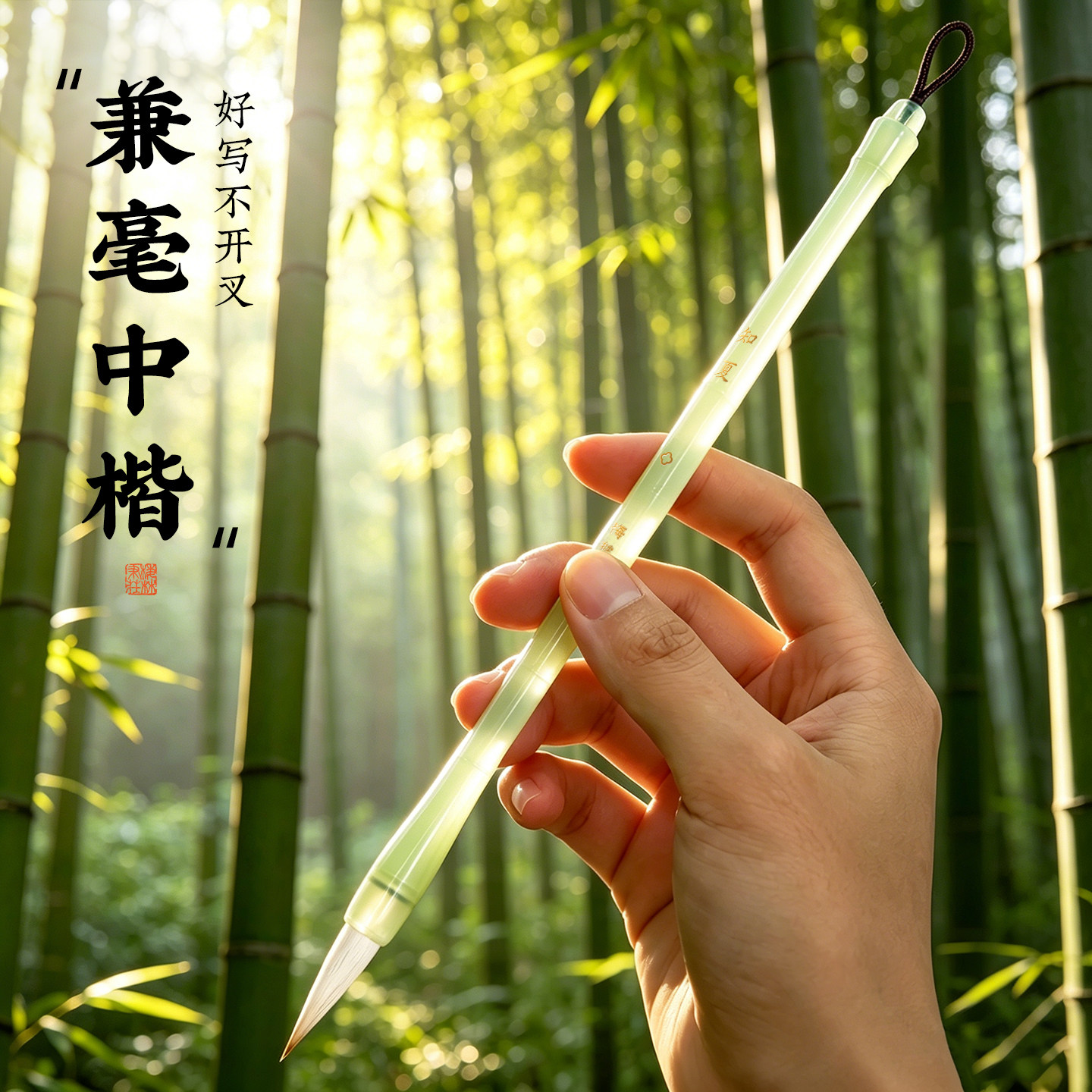 中楷兼毫学生练字中号毛笔初学者图片