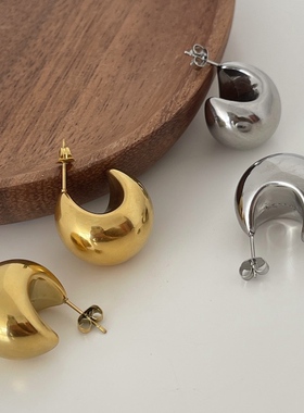 MAGICBOXACC欧美轻奢质感宋慧乔同款耳钉球形钛钢耳环高保色耳饰