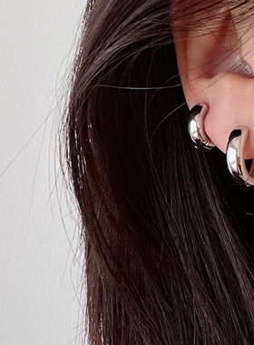 MAGICBOXACC极简冷淡风金属小圆圈个性耳钉百搭耳环耳圈素圈耳扣