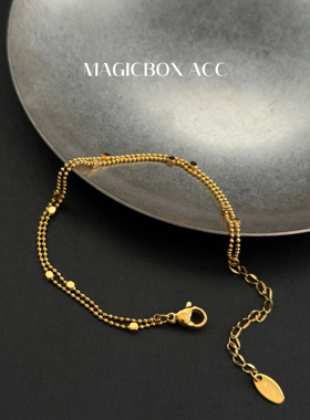 MAGICBOXACC轻奢风简约小方块双层钛钢手链小众设计感百搭手饰女