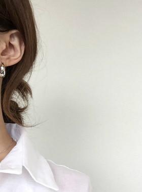 MAGICBOXACC简约金属小圆圈港风嘻哈个性奶奶耳圈耳扣耳钉饰品