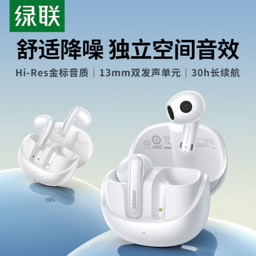 绿联H6pro蓝牙耳机主动降噪半入耳无线运动适用华为苹果小米WS203