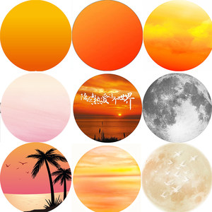 婚礼户外打卡背景墙日落灯箱膜布