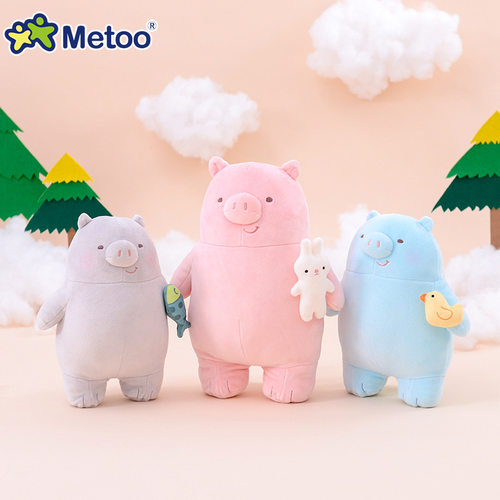 metoo粉色猪玩偶公仔儿童娃娃